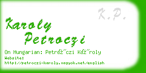 karoly petroczi business card